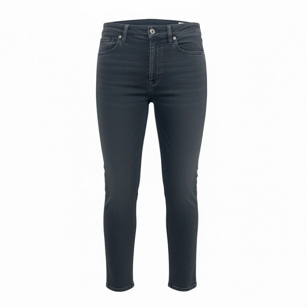 Rag & Bone Nina High-Rise Ankle Cigarette Jeans Sz 29 Gray Wash Zip Ankles